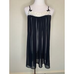 Sheer Black Negligee Flowy Sz Medium
